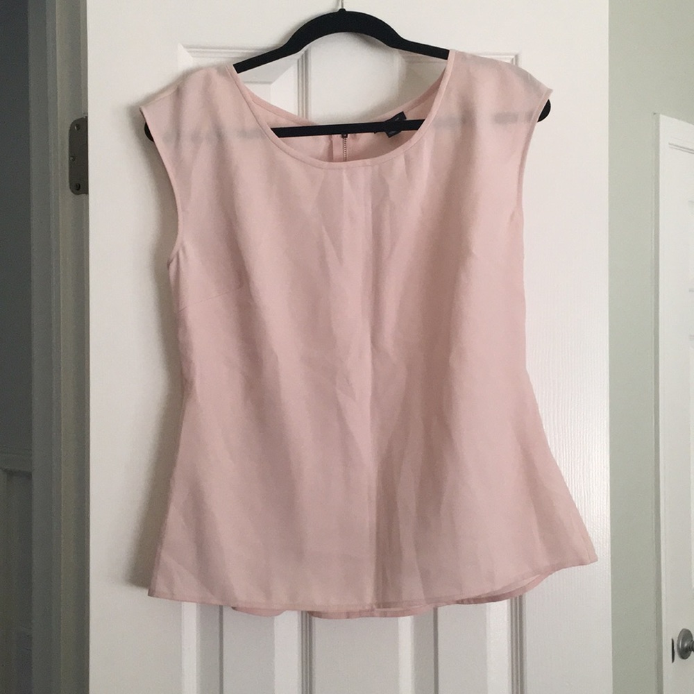 Ann Taylor Blush Peplum Crepe Blouse